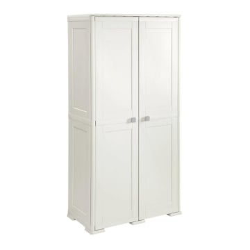 ARMADIO 2 ANTE PANNA 79X43X164 CM CON 2 MODULI E 2 RIPIANI – MOBILE ALTO ORGANIZZAZIONE CASA PER INGRESSO E LAVANDERIA