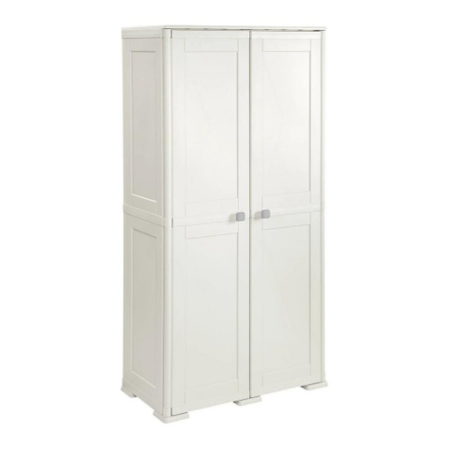 ARMADIO 2 ANTE PANNA 79X43X164 CM CON 2 MODULI E 2 RIPIANI – MOBILE ALTO ORGANIZZAZIONE CASA PER INGRESSO E LAVANDERIA
