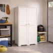 ARMADIO 2 ANTE PANNA 79X43X164 CM CON 2 MODULI E 2 RIPIANI – MOBILE ALTO ORGANIZZAZIONE CASA PER INGRESSO E LAVANDERIA