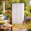 ARMADIO 2 ANTE GRIGIO 79X43X164 CM CON 5 VANI INTERNI E VANO PORTASCOPA – MOBILE ORGANIZZAZIONE CASA SALVASPAZIO