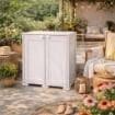 ARMADIO 2 ANTE GRIGIO 79X43X85,5 CM CON 1 MODULO E RIPIANO LUNGO – MOBILE COMPATTO SALVASPAZIO PER ORGANIZZAZIONE CASA