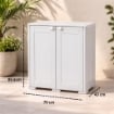 ARMADIO 2 ANTE GRIGIO 79X43X85,5 CM CON 1 MODULO E RIPIANO LUNGO – MOBILE COMPATTO SALVASPAZIO PER ORGANIZZAZIONE CASA