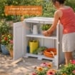 ARMADIO 2 ANTE GRIGIO 79X43X85,5 CM CON 1 MODULO E RIPIANO LUNGO – MOBILE COMPATTO SALVASPAZIO PER ORGANIZZAZIONE CASA