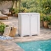 ARMADIO 2 ANTE GRIGIO 79X43X85,5 CM CON 1 MODULO E RIPIANO LUNGO – MOBILE COMPATTO SALVASPAZIO PER ORGANIZZAZIONE CASA
