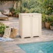 ARMADIO DA ESTERNO COPERTO 2 ANTE PANNA 79X43X85,5 CM CON RIPIANO LUNGO – MOBILE COMPATTO SALVASPAZIO PER BALCONE E VERANDA