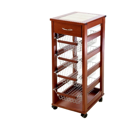 CARRELLO PORTAFRUTTA VESUVIO SALVASPAZIO 1 CASSETTO CILIEGIO 83 X 29 X 36 CM USATO 