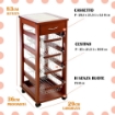 CARRELLO PORTAFRUTTA VESUVIO SALVASPAZIO 1 CASSETTO CILIEGIO 83 X 29 X 36 CM USATO 