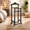 INDOSSATORE APPENDIABITI DA CAMERA IN LEGNO DI FAGGIO NERO 44 X 25 X 98 H