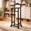 INDOSSATORE APPENDIABITI DA CAMERA IN LEGNO DI FAGGIO NERO 44 X 25 X 98 H