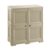 ARMADIO 2 ANTE TAUPE 79X43X85,5 CM CON 4 SCOMPARTI – MOBILE CONTENITORE COMPATTO PER ZONA GIORNO E INGRESSO