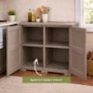 ARMADIO 2 ANTE TAUPE 79X43X85,5 CM CON 4 SCOMPARTI – MOBILE CONTENITORE COMPATTO PER ZONA GIORNO E INGRESSO