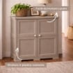 ARMADIO 2 ANTE TAUPE 79X43X85,5 CM CON 4 SCOMPARTI – MOBILE CONTENITORE COMPATTO PER ZONA GIORNO E INGRESSO