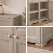 ARMADIO 2 ANTE TAUPE 79X43X85,5 CM CON 4 SCOMPARTI – MOBILE CONTENITORE COMPATTO PER ZONA GIORNO E INGRESSO