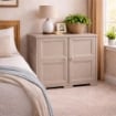 ARMADIO 2 ANTE TAUPE 79X43X85,5 CM CON 4 SCOMPARTI – MOBILE CONTENITORE COMPATTO PER ZONA GIORNO E INGRESSO
