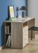SCRIVANIA RETTANGOLARE MODERNA PER CAMERA CON 4 CASSETTI DIMENSIONI 76X120X55 CM, COLORE OLMO CHIARO