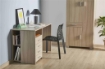 SCRIVANIA RETTANGOLARE MODERNA PER CAMERA CON 4 CASSETTI DIMENSIONI 76X120X55 CM, COLORE OLMO CHIARO