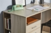 SCRIVANIA RETTANGOLARE MODERNA PER CAMERA CON 4 CASSETTI DIMENSIONI 76X120X55 CM, COLORE OLMO CHIARO