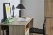 SCRIVANIA RETTANGOLARE MODERNA PER CAMERA CON 4 CASSETTI DIMENSIONI 76X120X55 CM, COLORE OLMO CHIARO