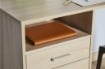 SCRIVANIA RETTANGOLARE MODERNA PER CAMERA CON 4 CASSETTI DIMENSIONI 76X120X55 CM, COLORE OLMO CHIARO