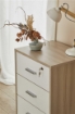 CASSETTIERA DA UFFICIO IN LEGNO CON 3 CASSETTI E 4 RUOTE CON BLOCCO 70X50X41 CM, COLORE BIANCO E OLMO CHIARO