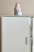 MOBILE DA ARREDO IN LEGNO CON PIEDINI 4 ANTE 161X108X41 CM COLORE OLMO CHIARO E BIANCO FIAMMATO