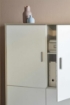 MOBILE DA ARREDO IN LEGNO CON PIEDINI 4 ANTE 161X108X41 CM COLORE OLMO CHIARO E BIANCO FIAMMATO