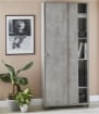 ARMADIO DA ARREDO CON PIEDINI IN LEGNO CON 2 ANTE SCORREVOLI 190X82X42 CM COLORE CEMENTO