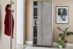ARMADIO DA ARREDO CON PIEDINI IN LEGNO CON 2 ANTE SCORREVOLI 190X82X42 CM COLORE CEMENTO