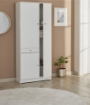 ARMADIO SALVASPAZIO IN LEGNO CON 3 ANTE E 1 CASSETTO 183X77X34CM COLORE BIANCO
