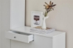 MOBILE SALVASPAZIO IN LEGNO CON 2 ANTE E 1 CASSETTO DIMENSIONI 80X77X34, COLORE BIANCO