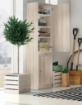 ARMADIO A COLONNA IN LEGNO EFFETTO VENATO CON 2 ANTE, 1 CASSETTO DIMENSIONI 183X46X34 CM, COLORE OLMO CHIARO