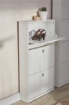 SCARPIERA SALVASPAZIO IN LEGNO CON 3 ANTE A RIBALTA 117X63X18 CM COLORE  BIANCO