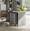CASSETTIERA DA UFFICIO IN LEGNO CON 3 CASSETTI, 4 RUOTE E BLOCCO 71X51X41 CM COLORE CEMENTO E OSSIDO BIANCO