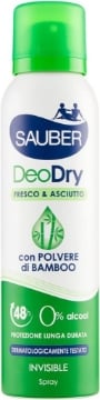 SAUBER DEODORANTE DRY SPRAY CON POLVERE DI BAMBOO FRESCO E ASCIUTTO 48H 150ML