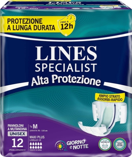 LINES SPECIALIST PANNOLONI A MUTANDINA UNISEX MAXI PLUS TAGLIA M 12PZ