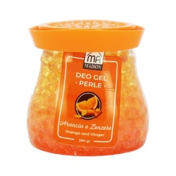 MA MAISON DEODORANTE AMBIENTE IN GEL PERLE 280GR , FRAGRANZA ARANCIA E ZENZERO