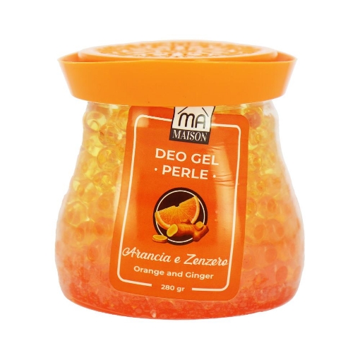 MA MAISON DEODORANTE AMBIENTE IN GEL PERLE 280GR , FRAGRANZA ARANCIA E ZENZERO