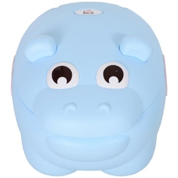 VASINO PER BAMBINI DAI 6 MESI ANTISCIVOLO 40 X 30 X 23 CM AD IPPOPOTAMO BLU