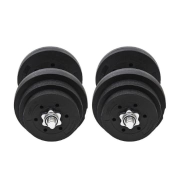 SET MANUBRI PALESTRA 40 KG 2 MANUBRI IN ACCIAIO CON 12 PESI DA 5KG 2.5KG 1.5 KG