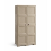 ARMADIO 2 ANTE TAUPE 79X43X164 CM CON 8 SCOMPARTI – MOBILE ALTO ORGANIZZAZIONE CASA PER INGRESSO, LAVANDERIA E ZONA GIORNO