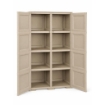 ARMADIO 2 ANTE TAUPE 79X43X164 CM CON 8 SCOMPARTI – MOBILE ALTO ORGANIZZAZIONE CASA PER INGRESSO, LAVANDERIA E ZONA GIORNO