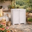 ARMADIO BASSO 2 ANTE GRIGIO OMNIMODUS SIMPLEX – MOBILE CONTENITORE COMPATTO PER LAVANDERIA, GARAGE E BALCONE