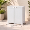 ARMADIO BASSO 2 ANTE GRIGIO OMNIMODUS SIMPLEX – MOBILE CONTENITORE COMPATTO PER LAVANDERIA, GARAGE E BALCONE
