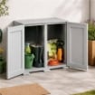 ARMADIO BASSO 2 ANTE GRIGIO OMNIMODUS SIMPLEX – MOBILE CONTENITORE COMPATTO PER LAVANDERIA, GARAGE E BALCONE
