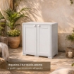 ARMADIO BASSO 2 ANTE GRIGIO OMNIMODUS SIMPLEX – MOBILE CONTENITORE COMPATTO PER LAVANDERIA, GARAGE E BALCONE