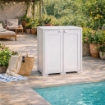 ARMADIO BASSO 2 ANTE GRIGIO OMNIMODUS SIMPLEX – MOBILE CONTENITORE COMPATTO PER LAVANDERIA, GARAGE E BALCONE