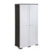 ARMADIO 2 ANTE 79X43X164 CM CON 6 VANI INTERNI E POMELLI QUADRATI NERO/GRIGIO – MOBILE ALTO ORGANIZZAZIONE CASA