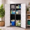ARMADIO 2 ANTE 79X43X164 CM CON 6 VANI INTERNI E POMELLI QUADRATI NERO/GRIGIO – MOBILE ALTO ORGANIZZAZIONE CASA
