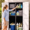 ARMADIO 2 ANTE 79X43X164 CM CON 6 VANI INTERNI E POMELLI QUADRATI NERO/GRIGIO – MOBILE ALTO ORGANIZZAZIONE CASA