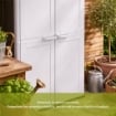 ARMADIO 2 ANTE 79X43X164 CM CON 6 VANI INTERNI E POMELLI QUADRATI NERO/GRIGIO – MOBILE ALTO ORGANIZZAZIONE CASA